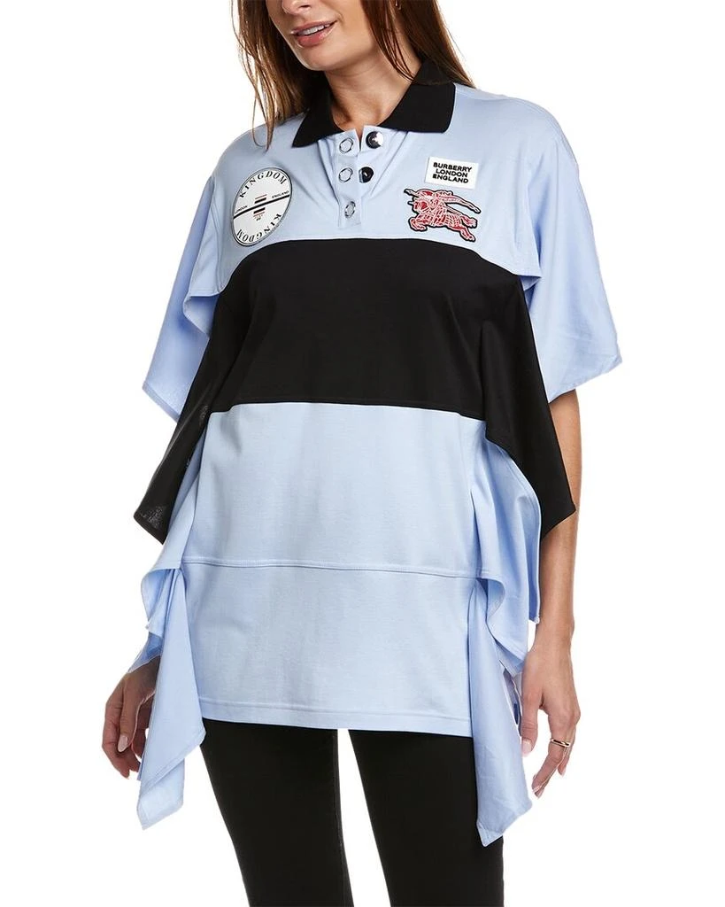Long Sleeve Polo Burberry Polo Shirt Womens Blue Burberry Burberry