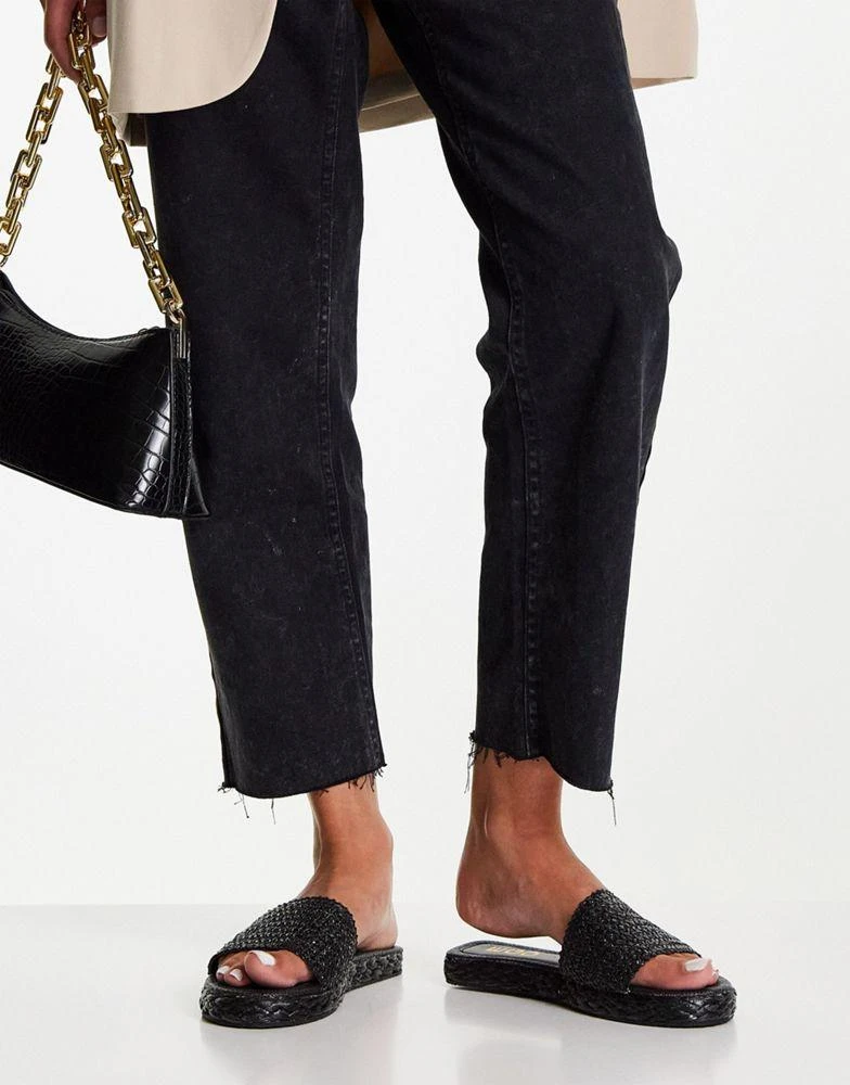 ego Ego Beach Bums woven sliders in black 4