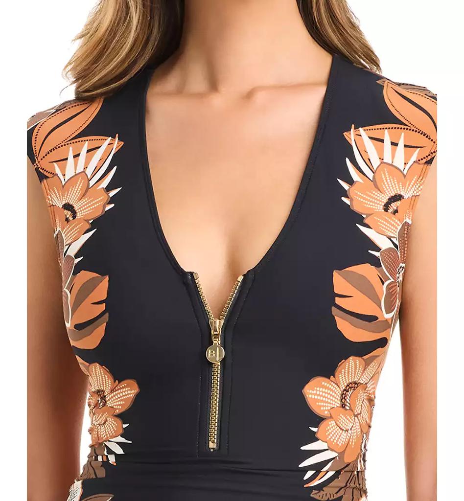 Bleu Rod Beattie Women's Moddy Blooms Printed Cap-Sleeve Swimsuit