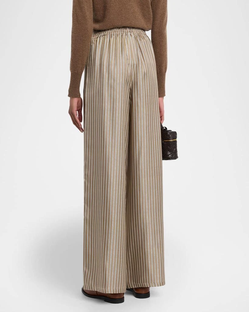 Max Mara Ladino Striped Silk Wide-Leg Belted Pants 3