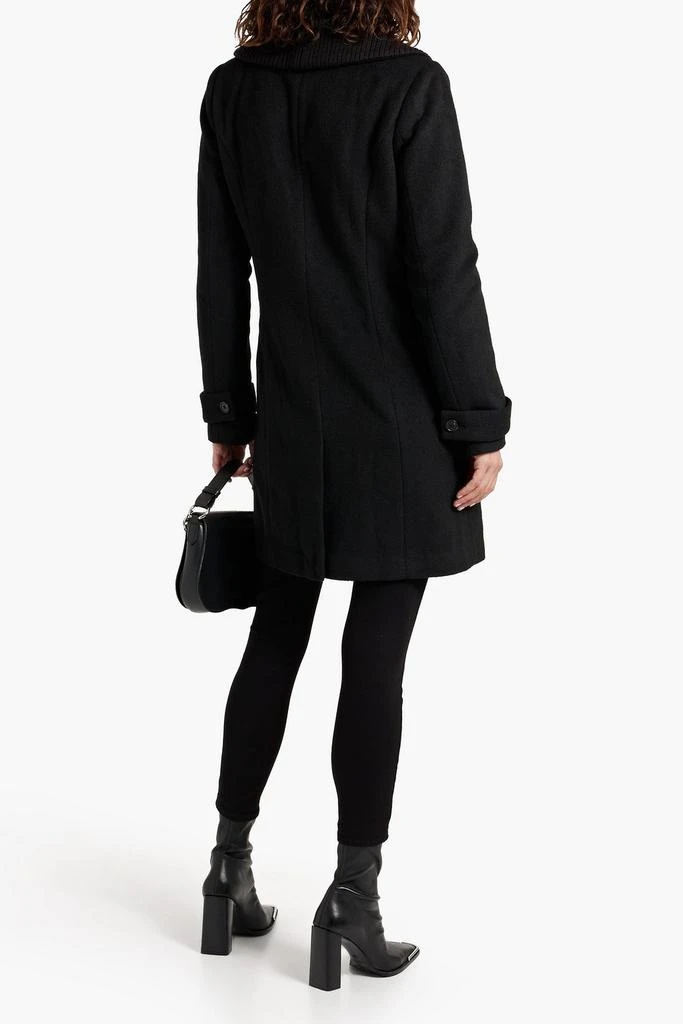 Paige Dianna double-breasted ribbed-knit paneled felt coat 3