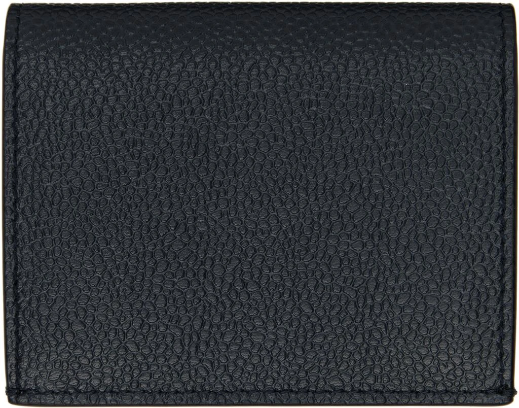 Thom Browne Navy Pebble Grain Leather Double Card Holder 2