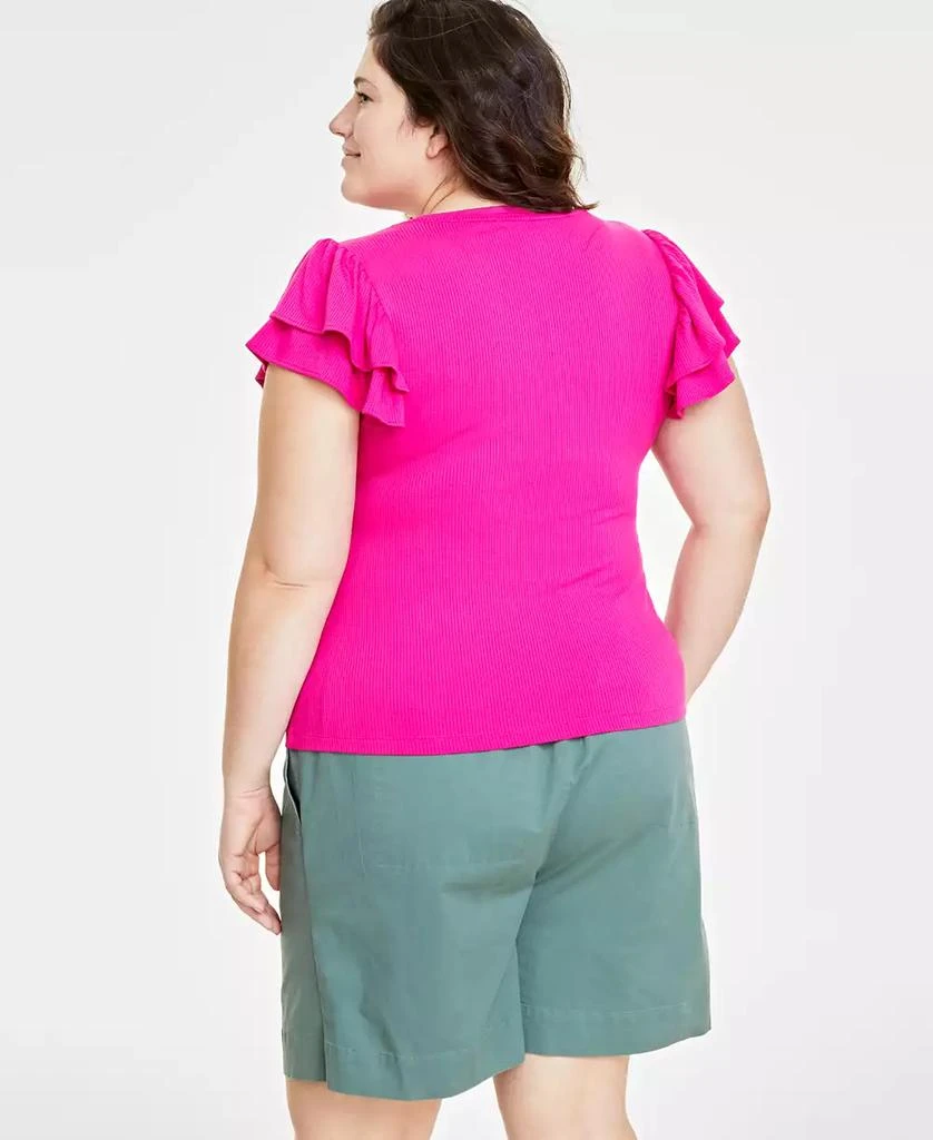 On 34th Trendy Plus Size Flutter-Sleeve Top, Created for Macy's 2