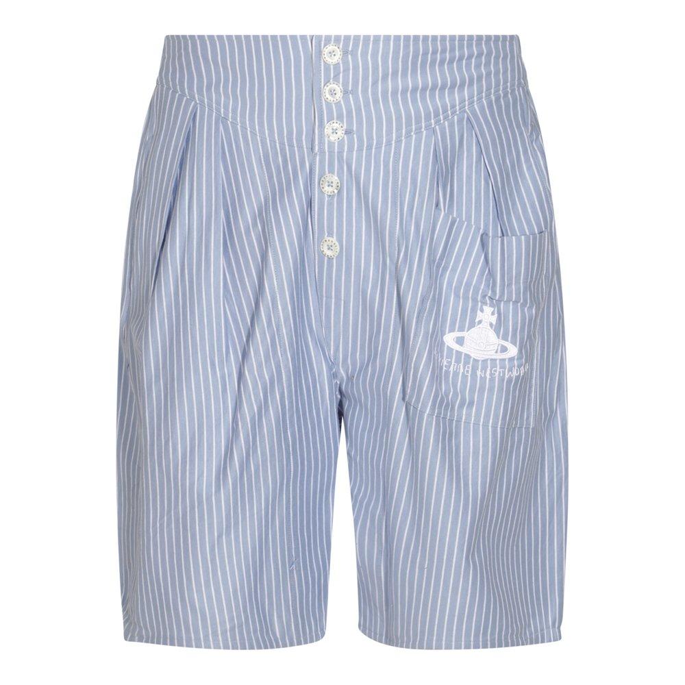 Vivienne Westwood Vivienne Westwood Logo Embroidered Striped Shorts