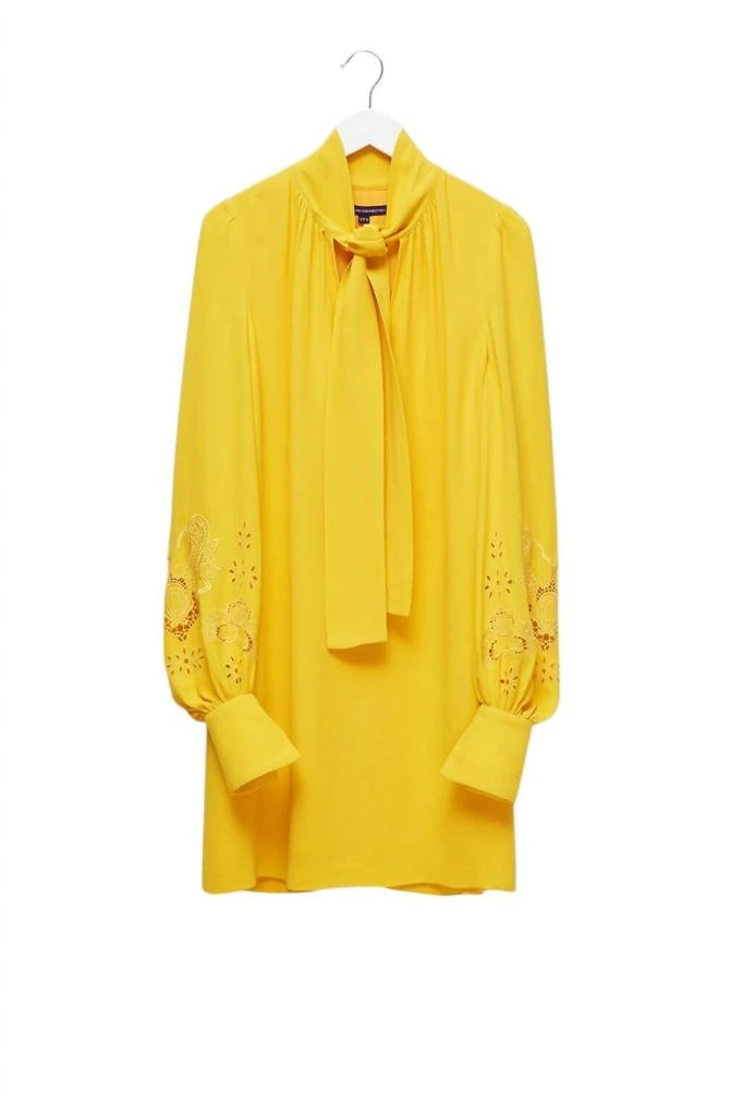 French Connection French Connection - Arimi Crepe Shift Embroidered Sleeves Dress 4