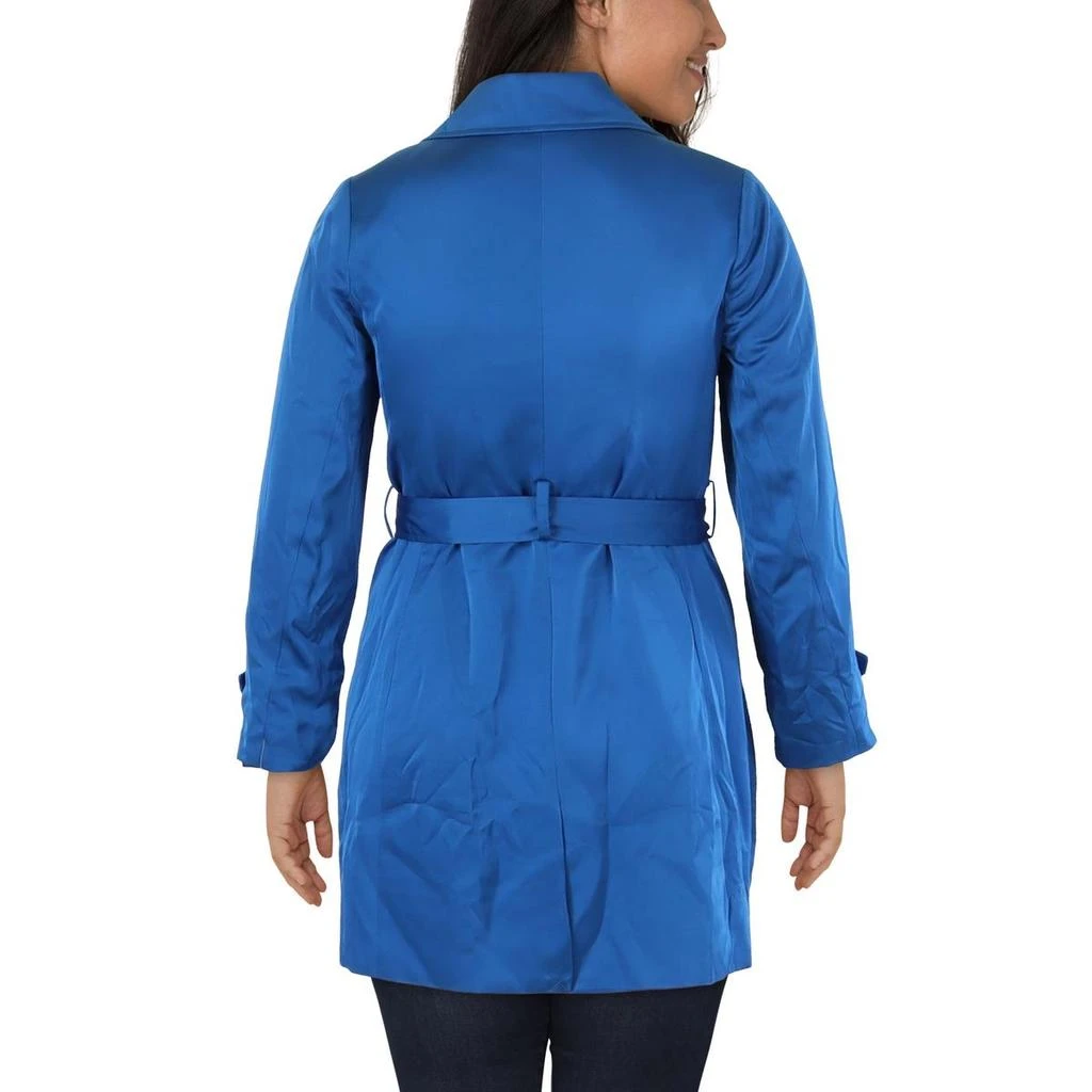 Tahari Womens Satin Midi Trench Coat 2
