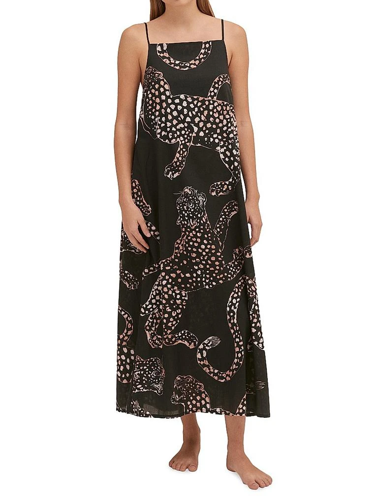 Desmond & Dempsey Jag-Print Cotton Nightie 2