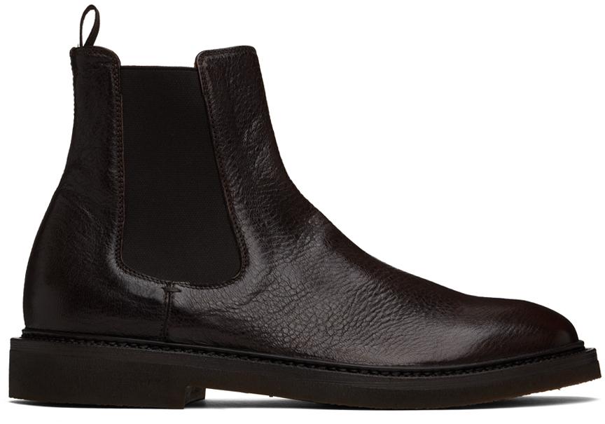 Officine Creative Brown Hopkins Flexi 204 Chelsea Boots