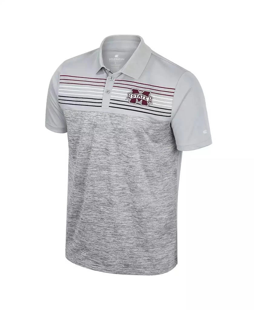 Colosseum Men
s Gray Mississippi State Bulldogs Cybernetic Polo Shirt 2