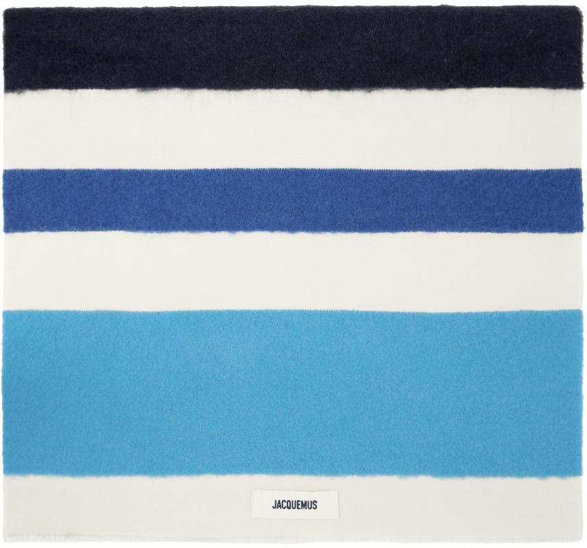 Jacquemus Off-White & Blue 'L'écharpe Arazzo' Scarf