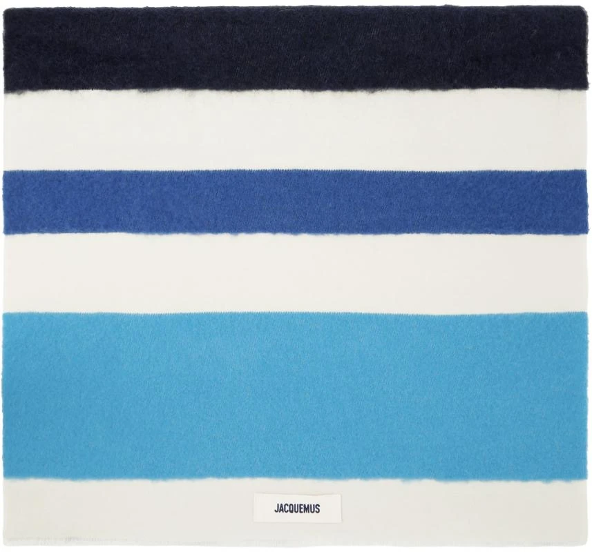 JACQUEMUS Off-White & Blue 'L'écharpe Arazzo' Scarf 1