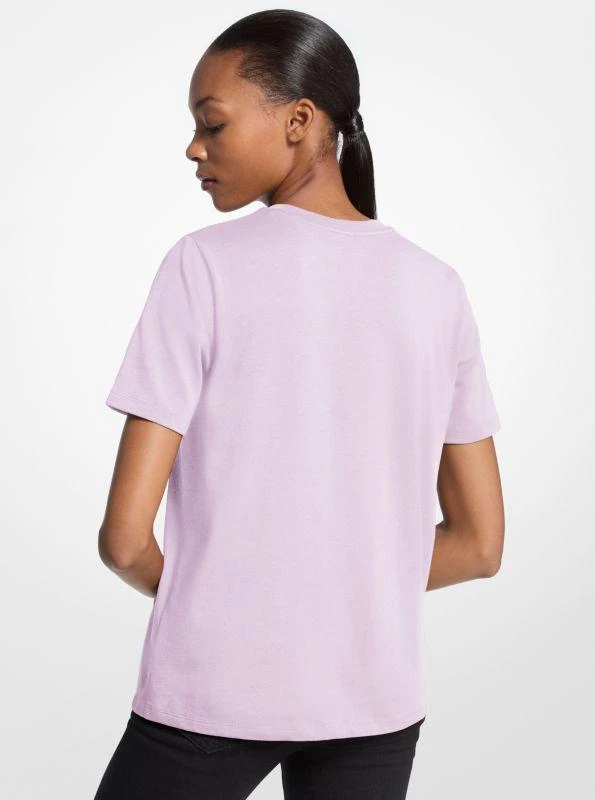 Michael Kors Studded Logo Charm Organic Cotton Jersey T-Shirt 2