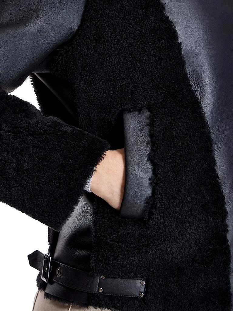 Maximilian Leather & Shearling Biker Jacket 6