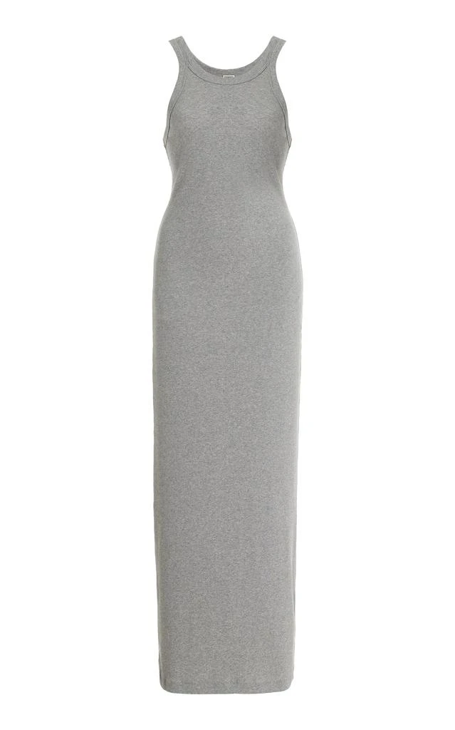 Totême Toteme - RIbbed-Knit Organic Cotton Maxi Dress - Grey - XL - Moda Operandi 1