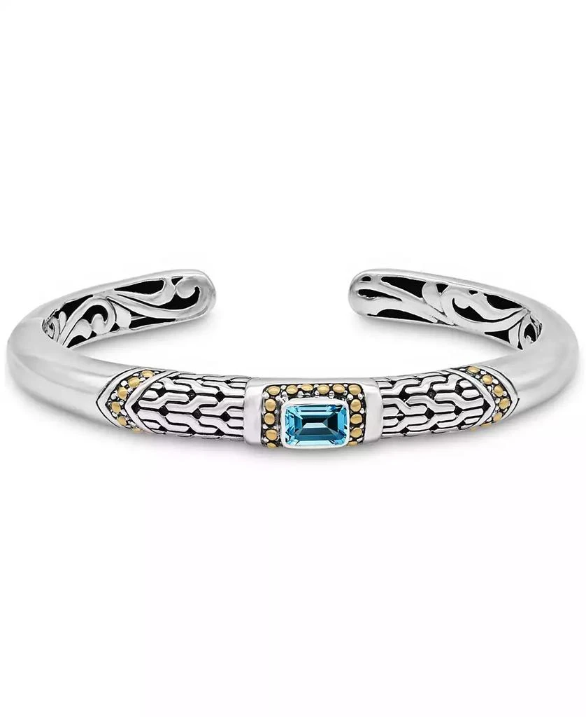 DEVATA Swiss Topaz and Legian Cuff Bracelet in Sterling Silver and 18K Gold Accents new arrivals