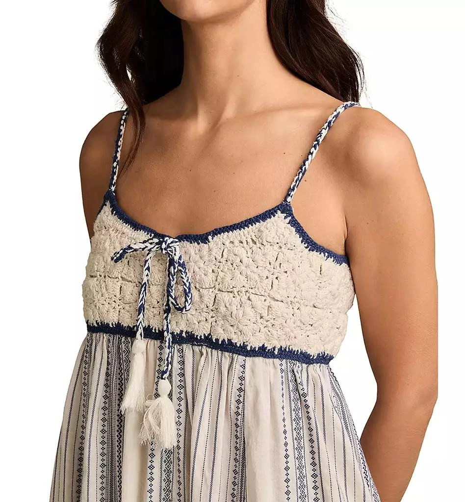 Lucky Brand Women's Crochet Bodice Cotton Maxi Dress 3