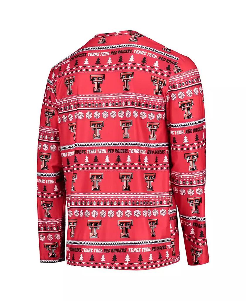 Concepts Sport Men's Red Texas Tech Red Raiders Ugly Sweater Long Sleeve T-shirt and Pants Sleep Set