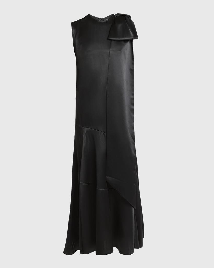 Simone Rocha Bow Sleeveless Bias-Cut Silk Midi Dress