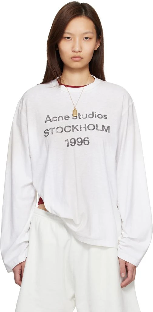 Acne Studios White Relaxed Fit Logo T-shirt
