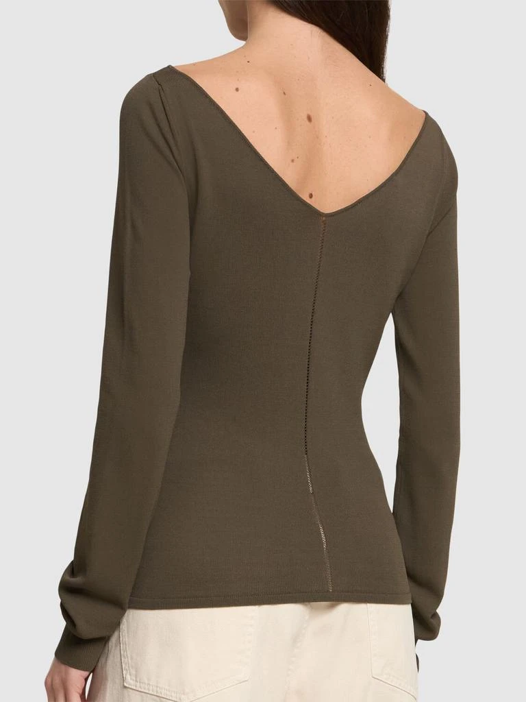 Lemaire Viscose Crepe Wide V-neck Top 2