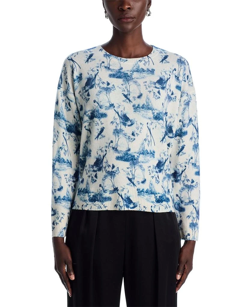C by Bloomingdale's Cashmere Toile Crewneck Sweater - Exclusive 6