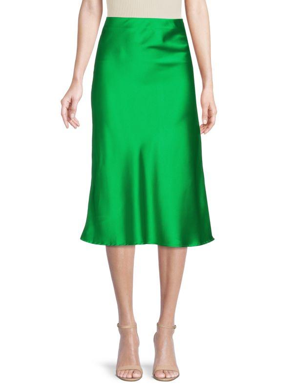 Renee C. Satin Midi Skirt