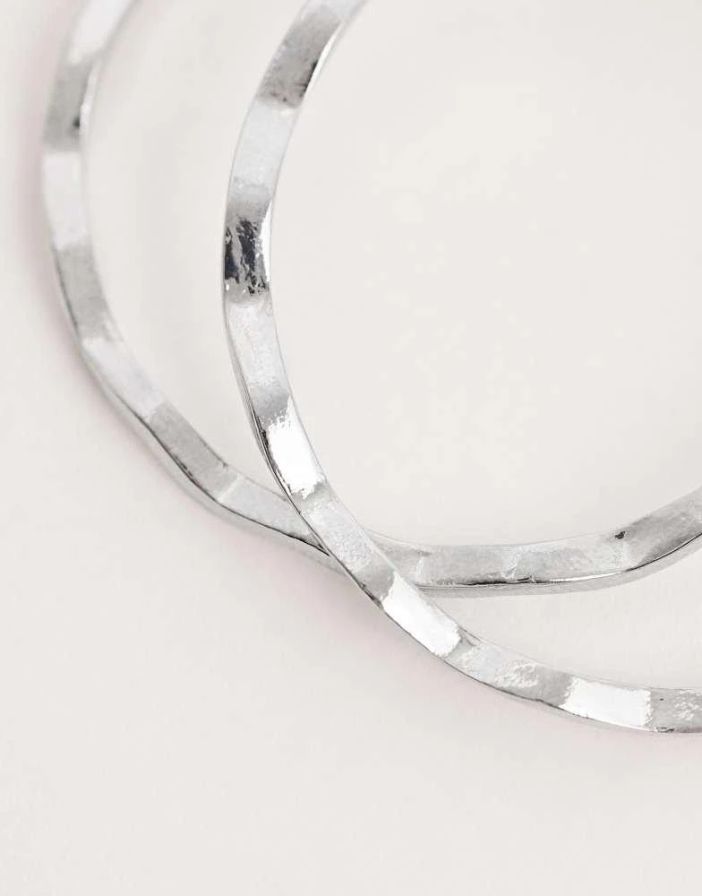 DesignB London DesignB London wave hoop earrings in silver 4