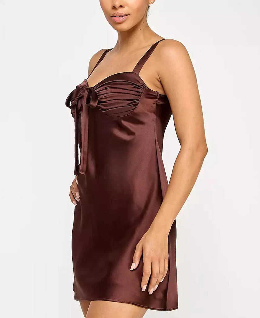City Studios Juniors' Satin Bustier A-Line Slip Dress 3