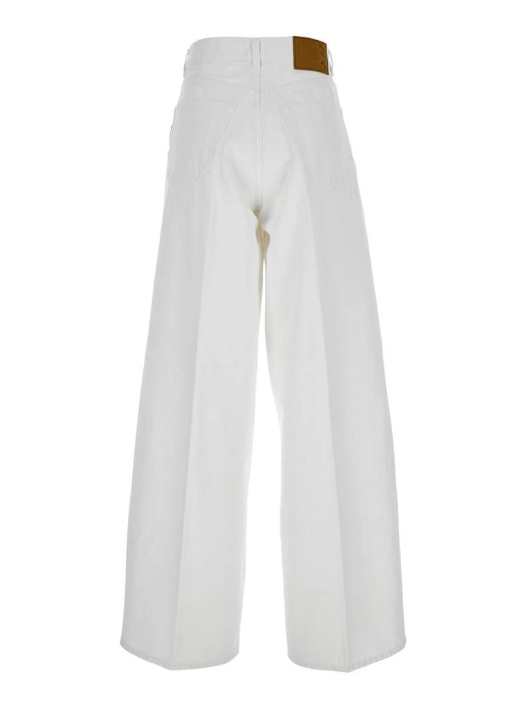 HAIKURE 'Bethany' White Jeans With Logo Patch On The Back In Cotton And Linen Blend Woman 2
