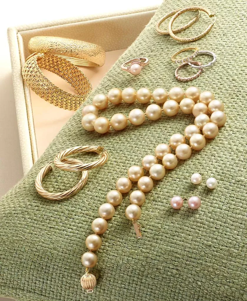 Macy's 14k Gold Cultured Golden South Sea Pearl Graduated Strand (10-12-1/2mm) 18" Necklace 4