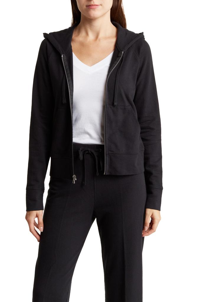 James Perse French Terry Crop Zip Hoodie