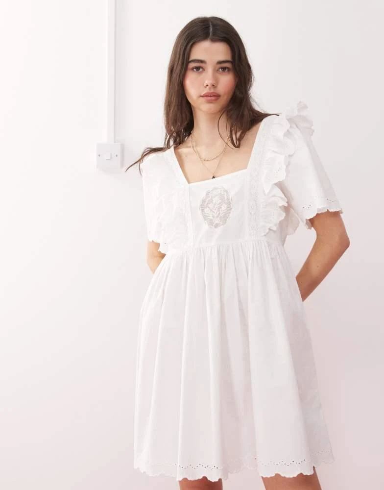sachin and babi light blue dress Vintage 90s Sheer White Lace Mini Dress main image 1