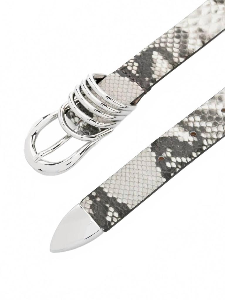 Dehanche Women's Hollyhock Belt In Ivory & Brown Snakeskin