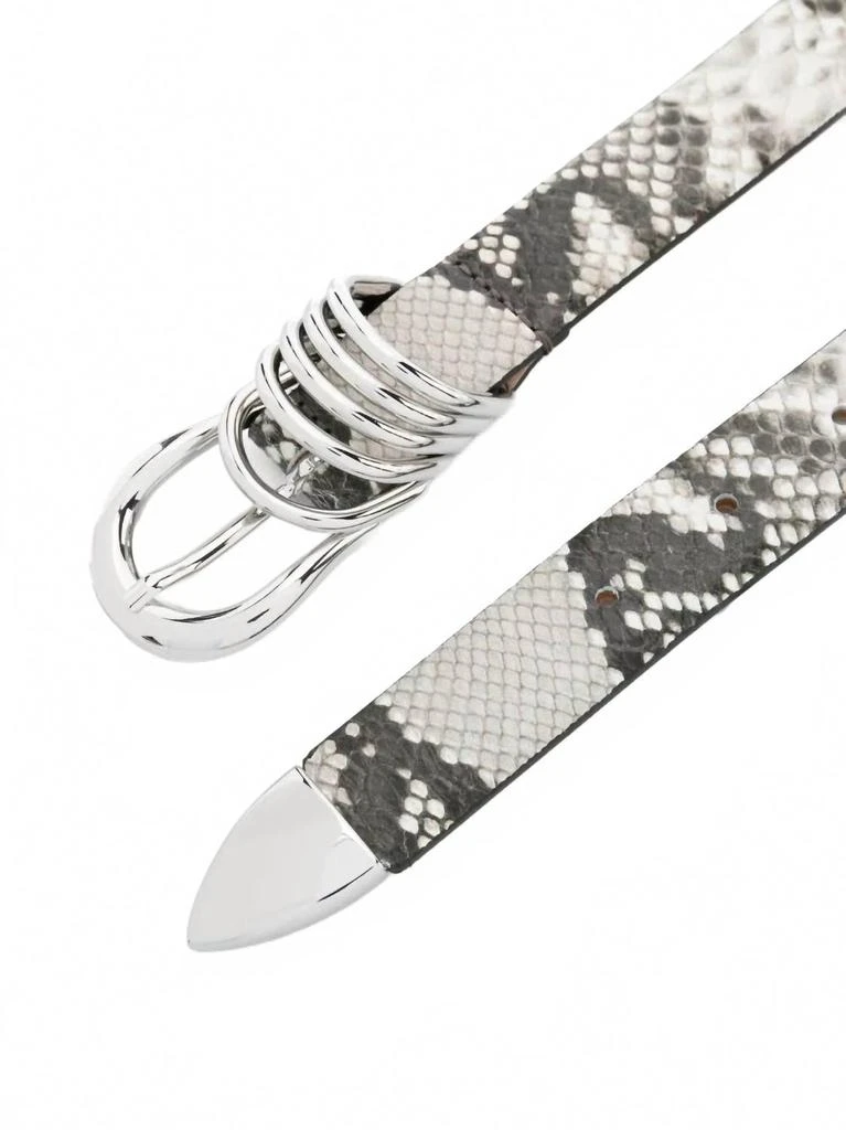 Dehanche Women's Hollyhock Belt In Ivory & Brown Snakeskin 2