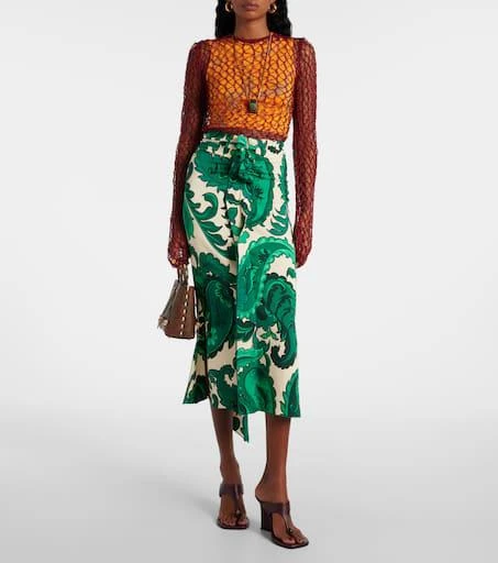 ETRO 90 leather wedge sandals 3