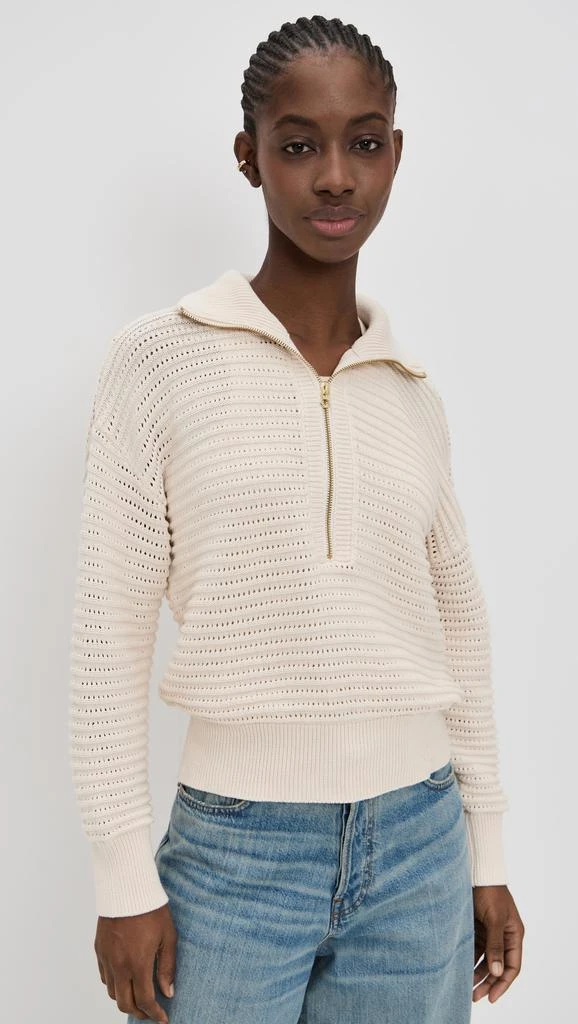 Varley Tara Pointelle Half Zip Sweater 1