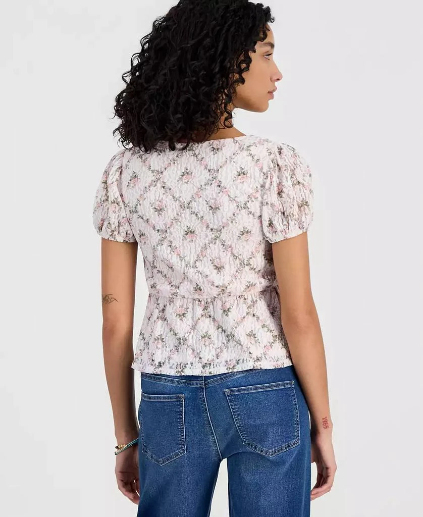 Self Esteem Juniors
 Printed Lace Short-Sleeve Babydoll Top 2