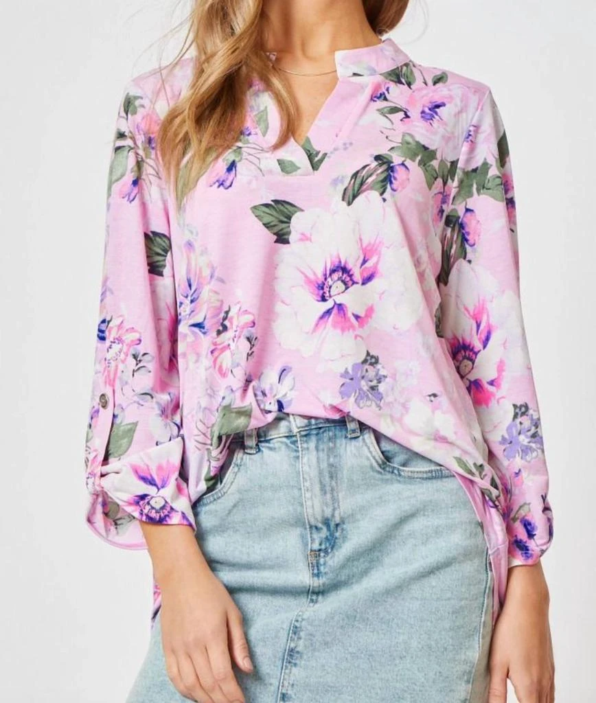 Dear Scarlett Loving You Lavender Floral 3/4 Sleeve Top 3