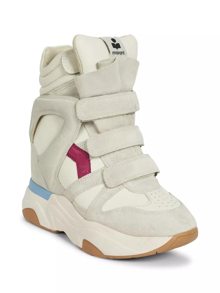 Isabel Marant Balskee Leather High-Top Sneakers