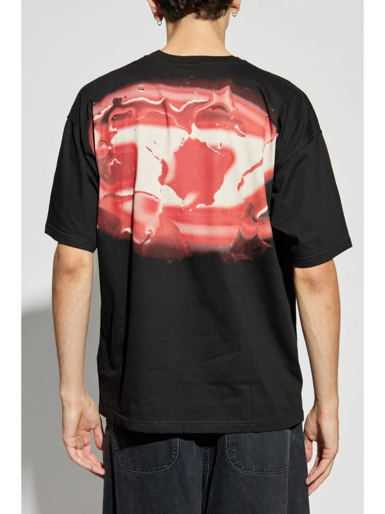 Diesel BLACK/RED COTTON LOGO PRINT TEE 2