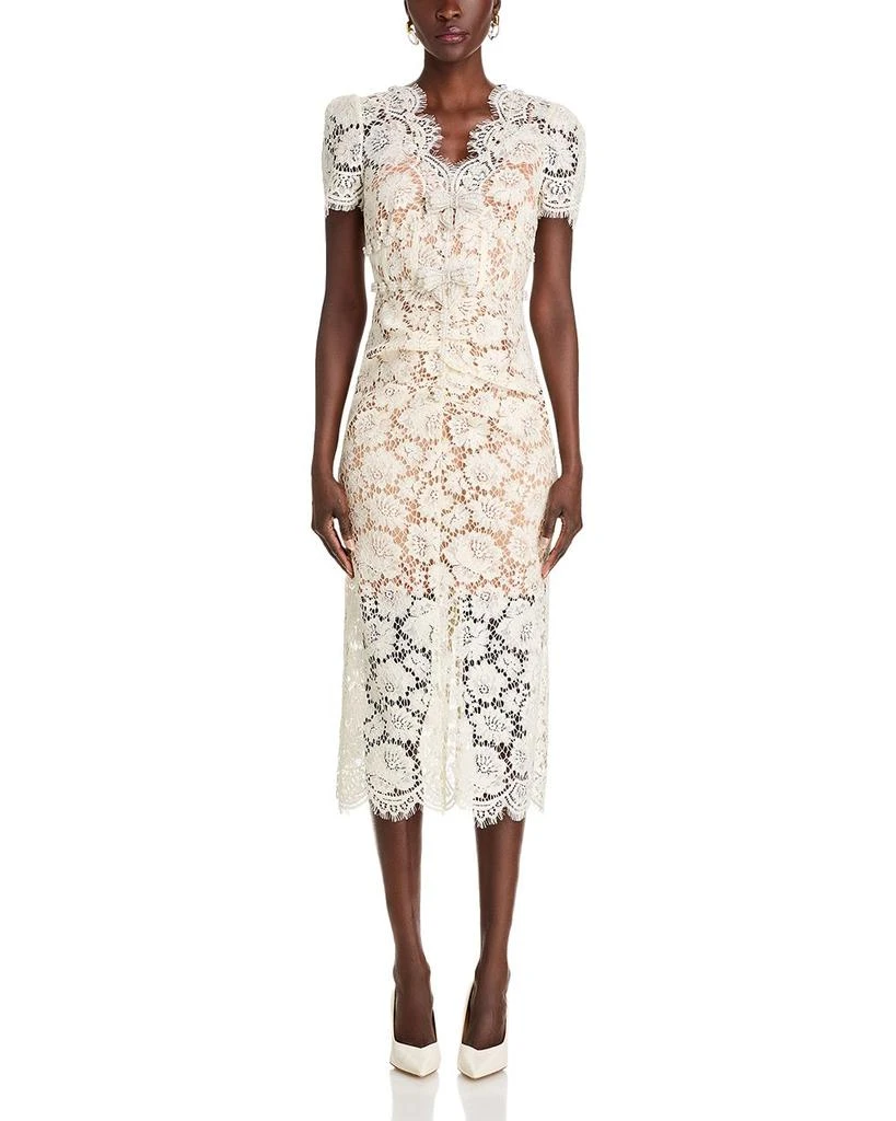Self Portrait Fine Lace Embellished Midi Dress 7