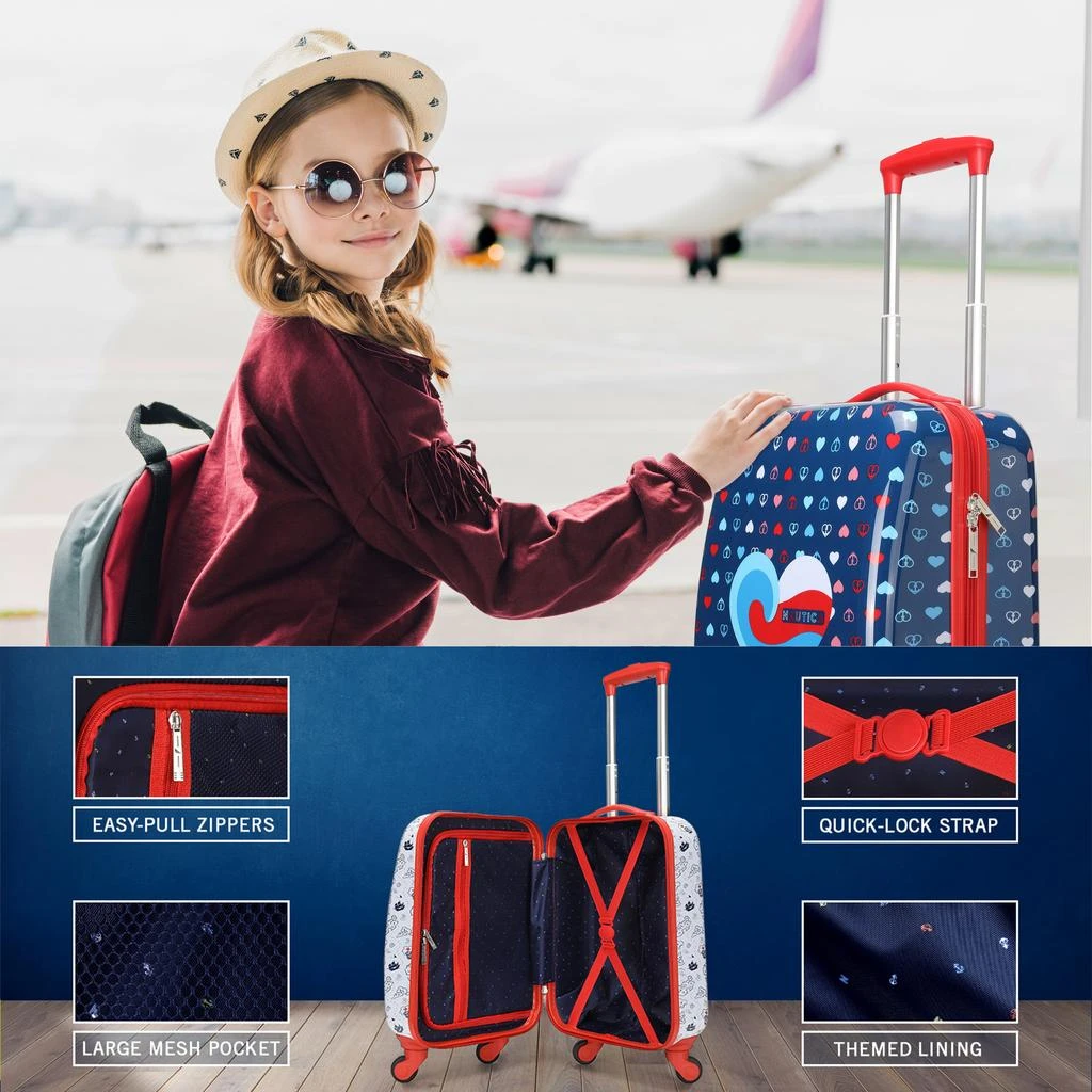 Nautica Kids 18" Airline Approved Carry-on 5-Piece Luggage Set | Shark Attack 4