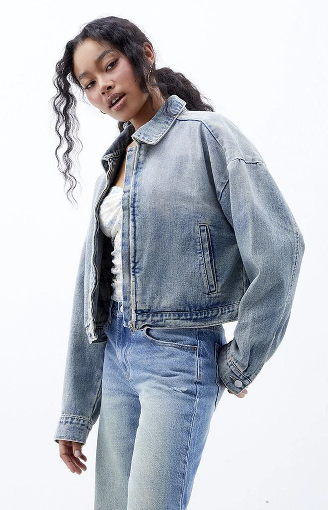 Shop Cropped Denim Gas Jacket on Sale at BeyondStyle – Get 70% Off