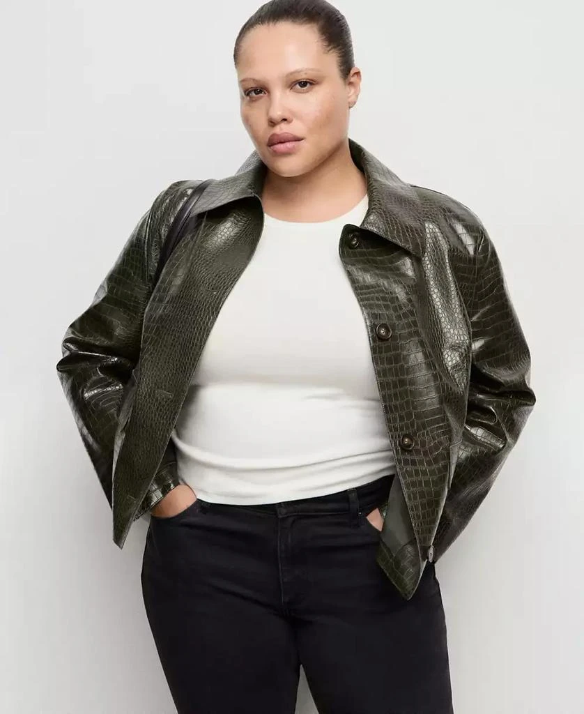 Mango Women
s Crocodile-Effect Faux Leather Jacket 2