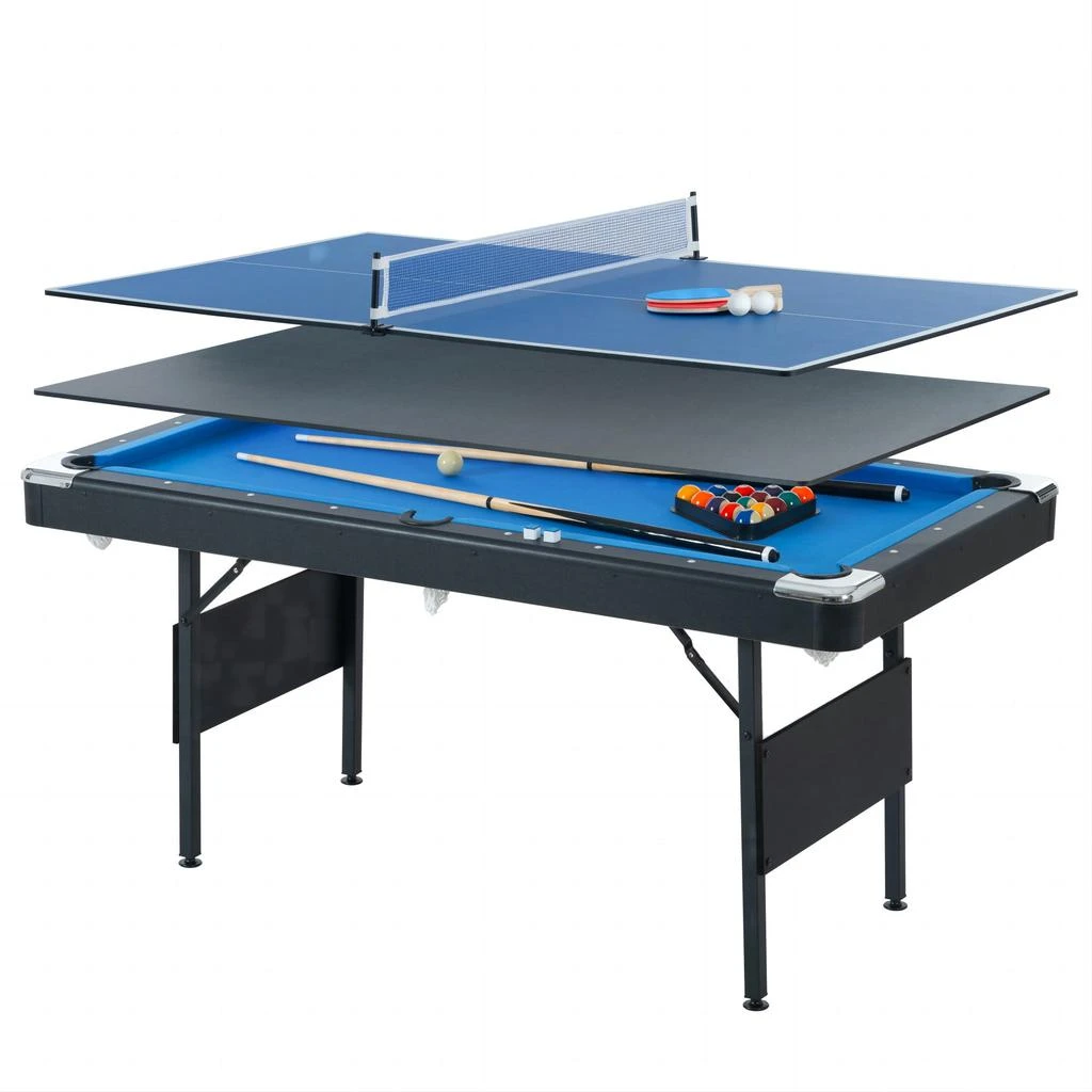 Streamdale Furniture Streamdale 3-in-1 Multi Game Table for Pool, Table Tennis, and Dining 1