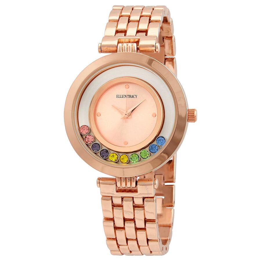 Ellen Tracy Quartz Crystal Rose Dial Ladies Watch ET5199RGD