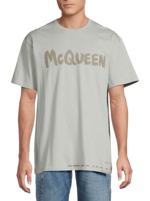 McQueen Graffiti Logo Cotton T-Shirt