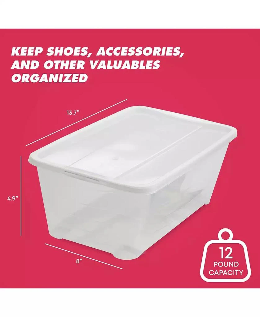 Life Story 6L Shoe and Closet Storage Box Stacking Containers, Clear (20 Pack) 2