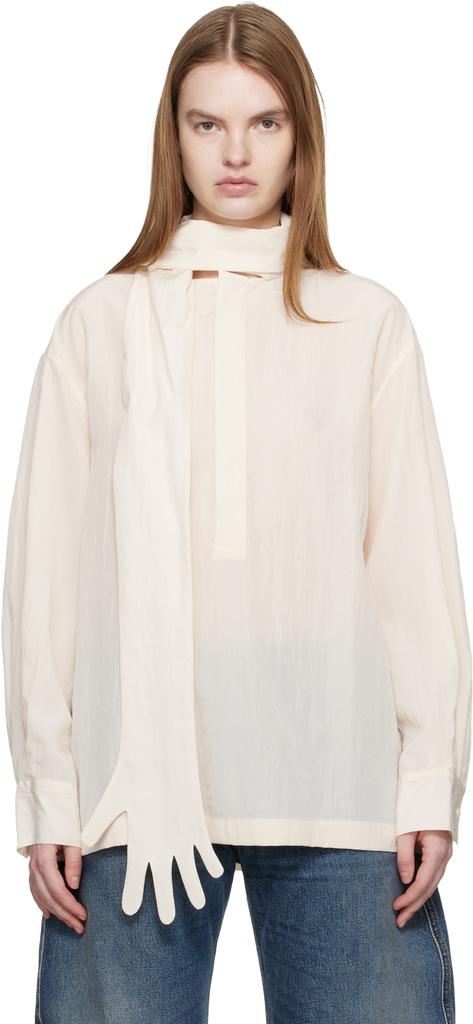 Jean Paul Gaultier Off-White Glove Detail Blouse