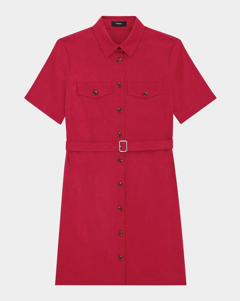 Theory Crunch Linen Military Shirtdress 1